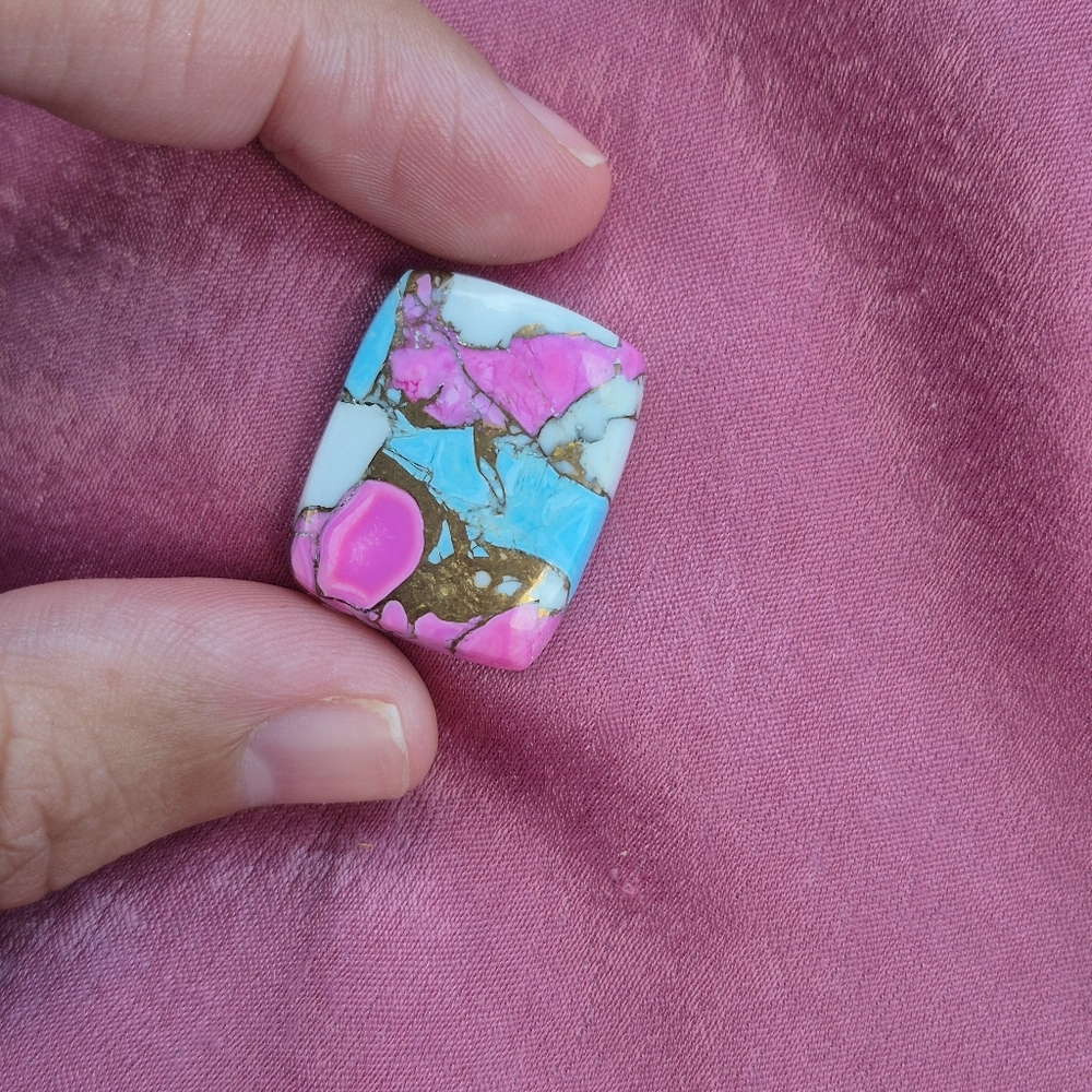 23 Ct Cotton Candy Dahlia Turqouise Gemstone - Picture 3 of 9